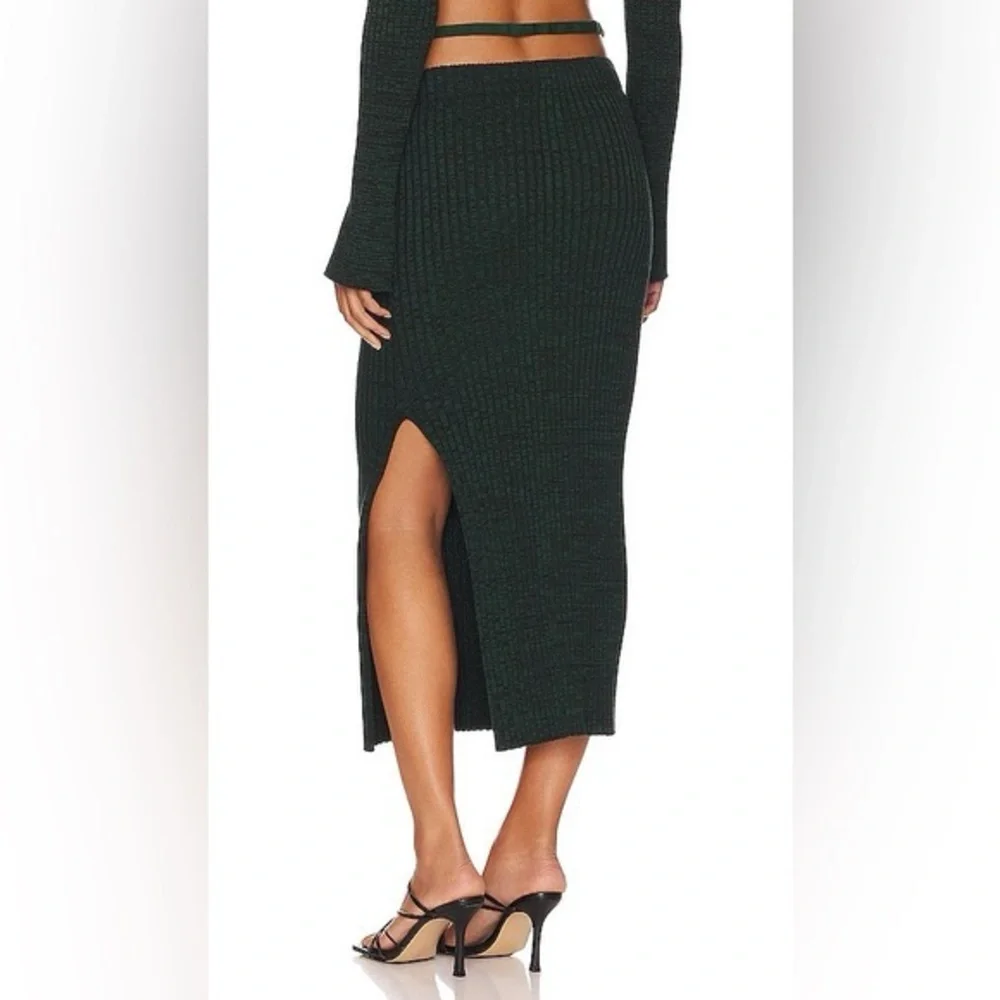MONROW - Cosmo Rib Knit Midi Skirt – Deep Forest – XS — NWT - Picture 2 of 10